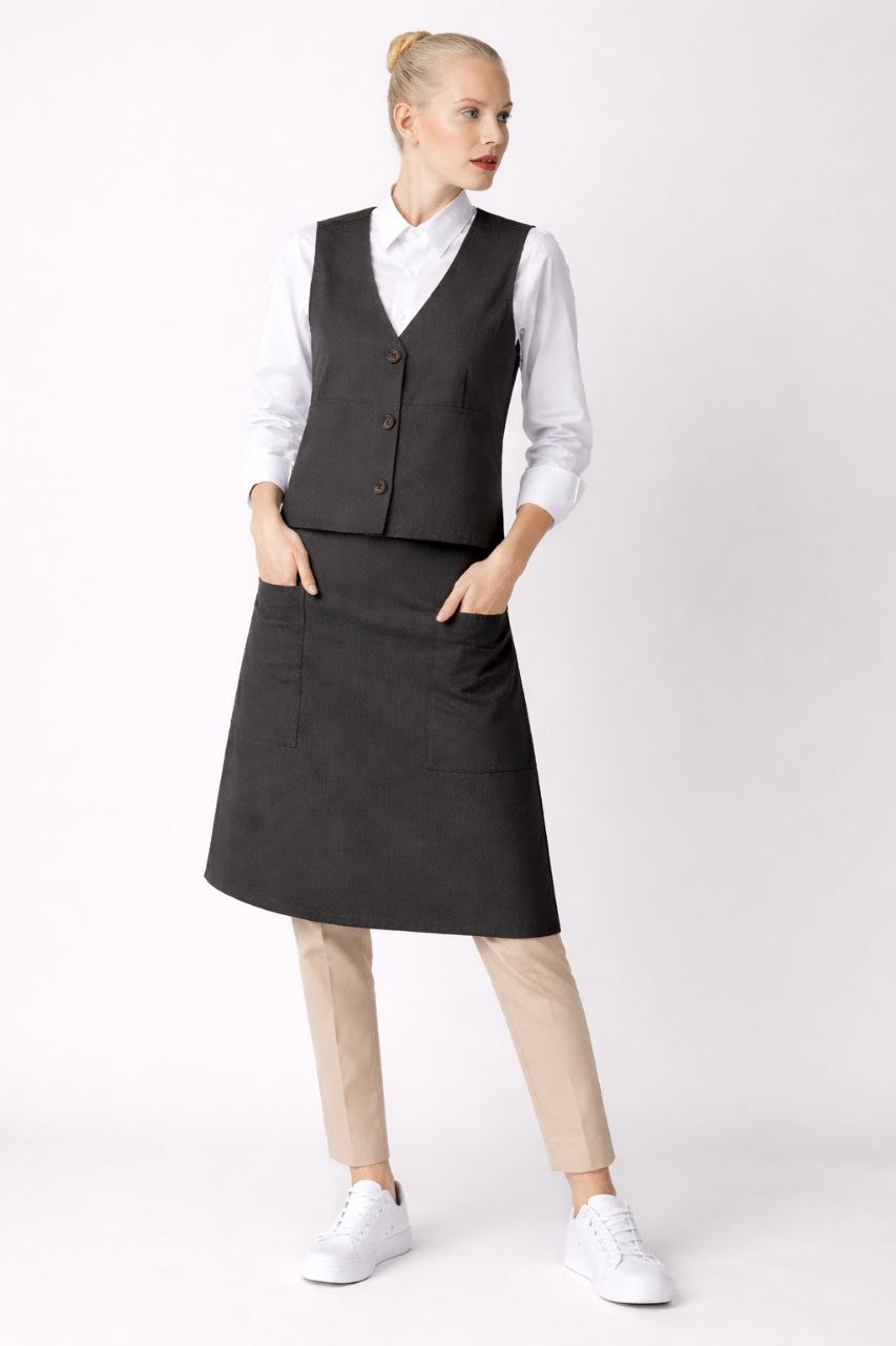 Premium Restaurant Uniform Set – Vest & Apron | Professional HoReCa Workwear
