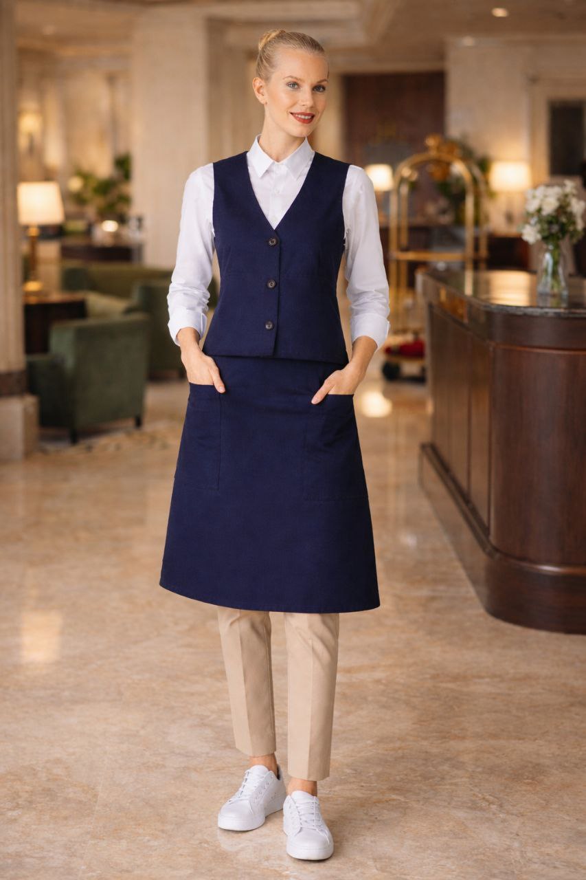 Premium Restaurant Uniform Set – Vest & Apron | Professional HoReCa Workwear