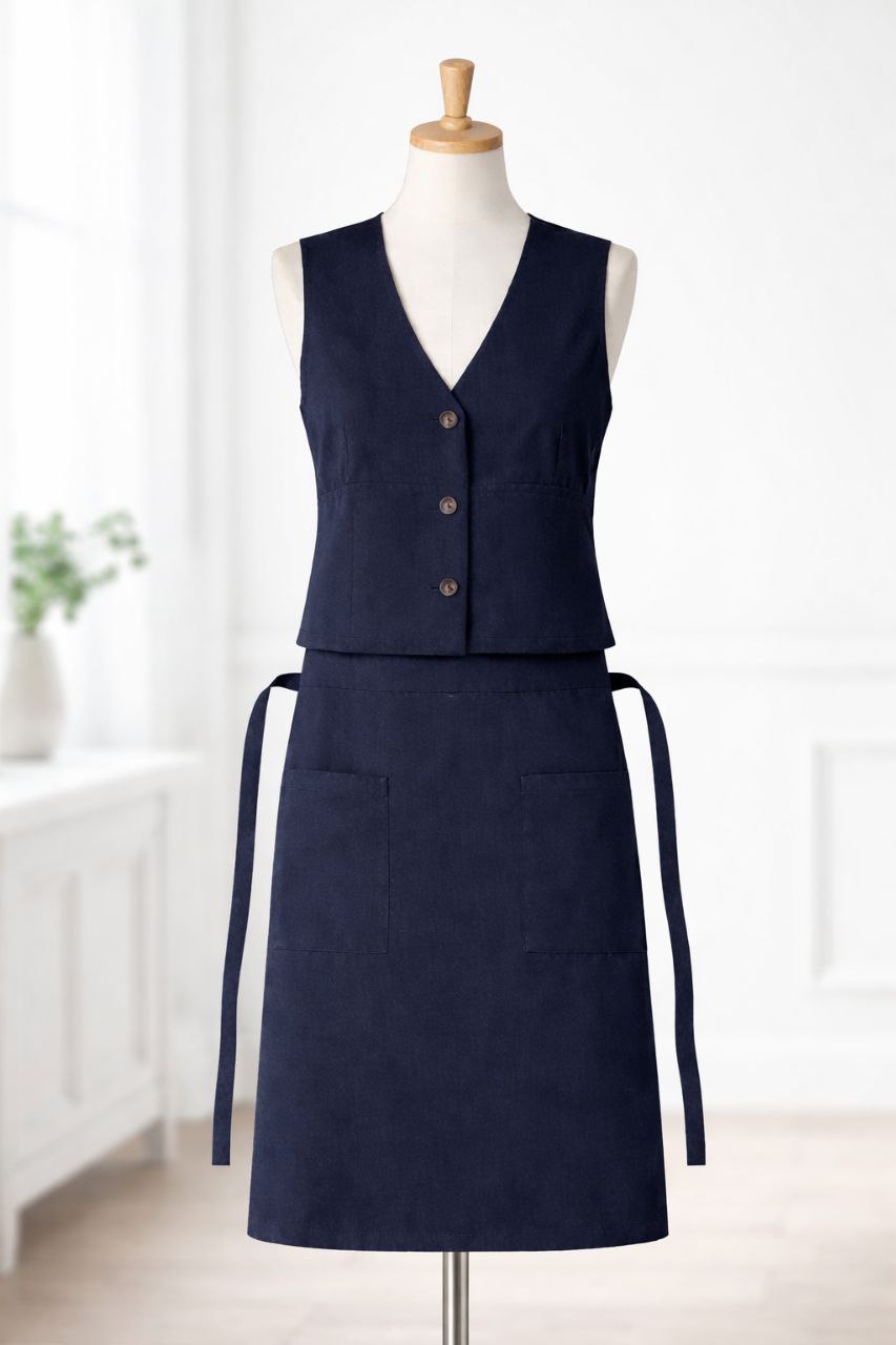 Premium Restaurant Uniform Set – Vest & Apron | Professional HoReCa Workwear