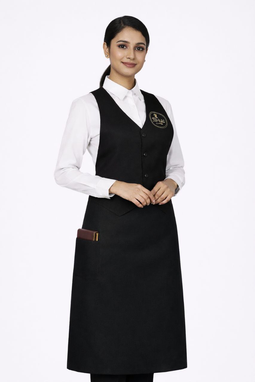 Premium One-Piece Restaurant Uniform Integrated Vest & Apron  Professional HoReCa Workwear