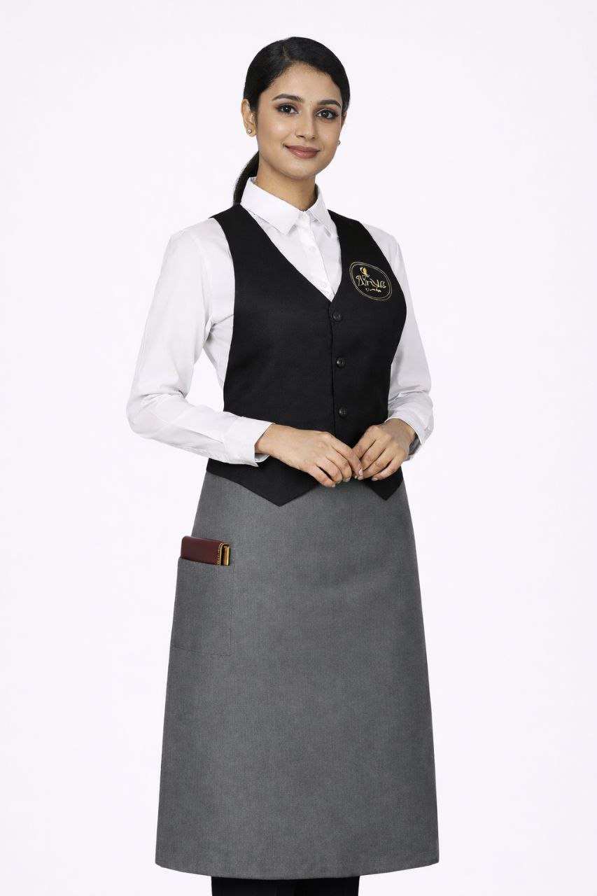 Premium One-Piece Restaurant Uniform Integrated Vest & Apron  Professional HoReCa Workwear